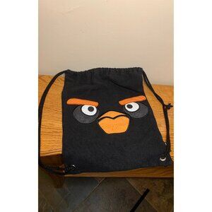 Angry birds black bomb drawstring bag blue sky